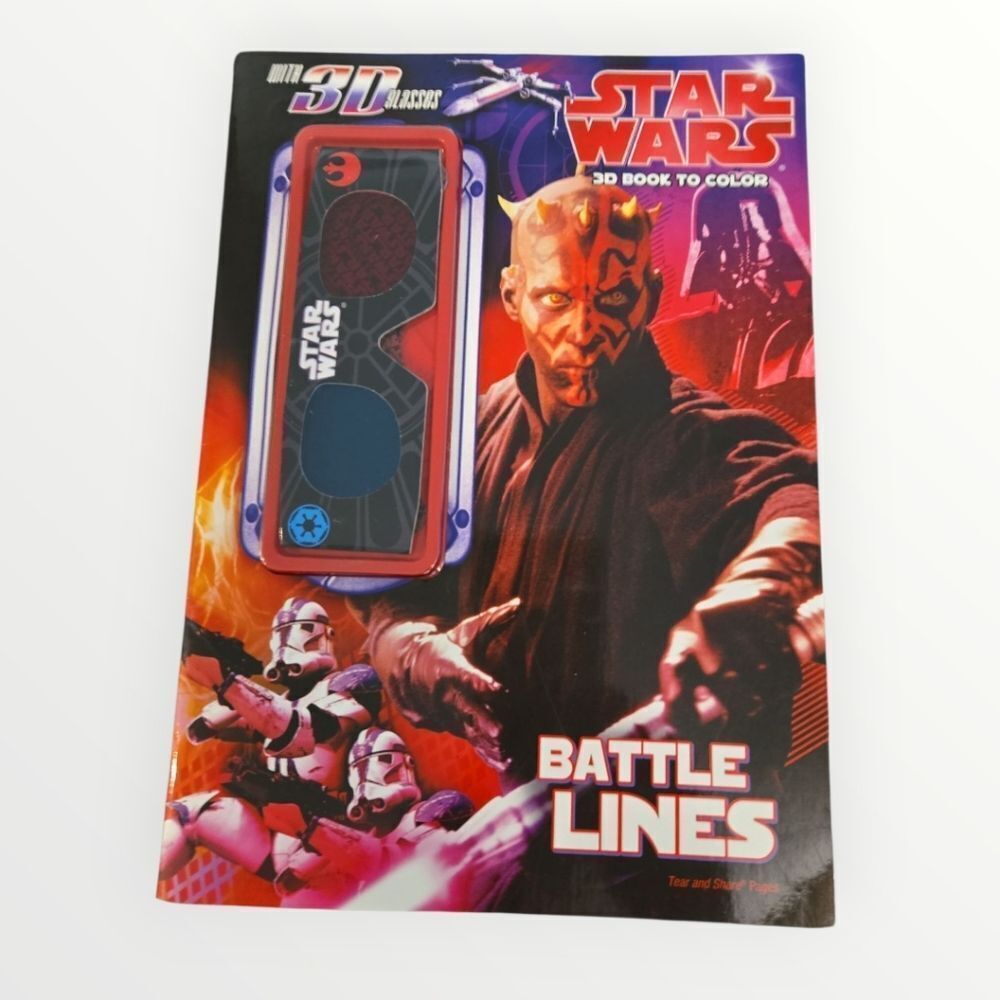 VINTAGE STAR WARS 3-D COLORING BOOK W/GLASSES NEVER BEEN USED!